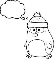 thought bubble cartoon christmas robin