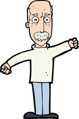 cartoon angry old man