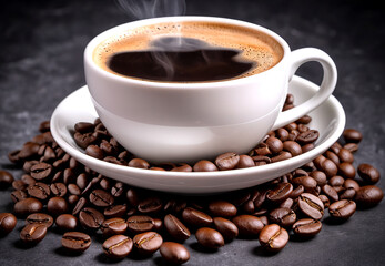 Black coffee and coffe beans composition