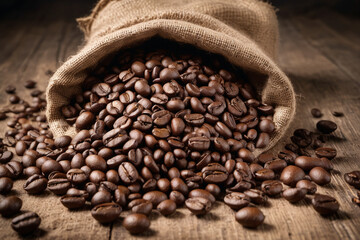 Fototapeta premium Black coffee and coffe beans composition