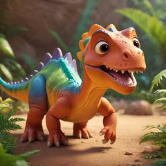 Photo sur Plexiglas Dinosaures Cute ai generated baby dinosaurus