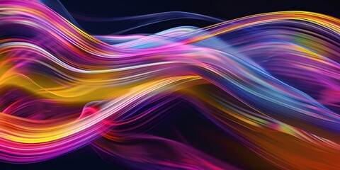 Kinetic energy waves, with dynamic lines and curves in vibrant colors - obrazy, fototapety, plakaty