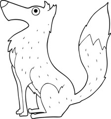black and white cartoon wolf