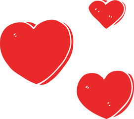 flat color style cartoon love hearts