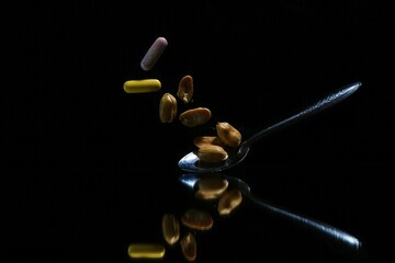 Levitating nuts above the spoon and mirroring