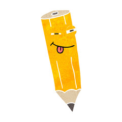 sly retro cartoon pencil