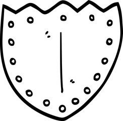 black and white cartoon shield