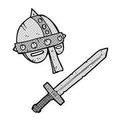 comic book style cartoon medieval helmet