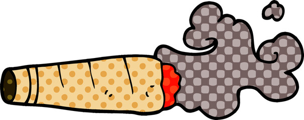 cartoon doodle smoking cigar