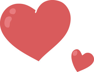 quirky hand drawn cartoon pink hearts