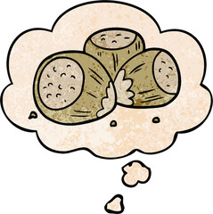 cartoon hazelnuts and thought bubble in grunge texture pattern style