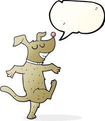 speech bubble cartoon dancing dog