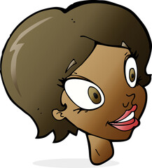 cartoon pretty female face