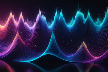 Colorful sound and music frequency waves