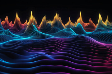 Colorful sound and music frequency waves