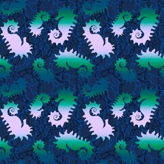 Summer animals seamless seahorse pattern for fabrics and wrapping paper and kids print and swimsuit textiles