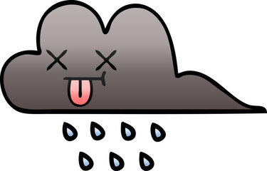 gradient shaded cartoon storm rain cloud