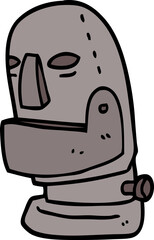 cartoon doodle robot head