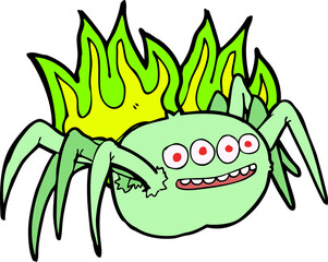 cartoon spooky spider