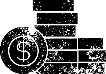 distressed symbol pile of money