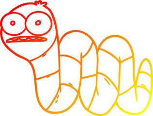 warm gradient line drawing cartoon nervous worm