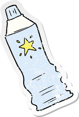distressed sticker of a cartoon tube of sunscreen