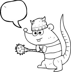 speech bubble cartoon rat warrior