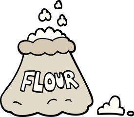 hand drawn doodle style cartoon bag of flour