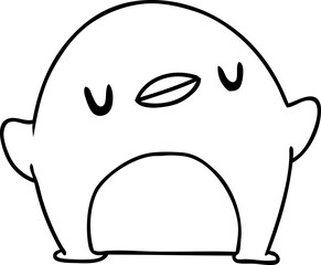 line drawing kawaii of a cute penguin