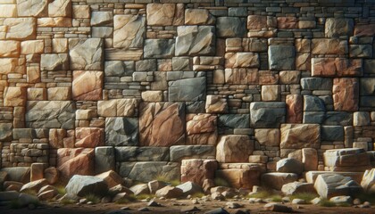 Textured Stone Wall Background, High-Resolution Image