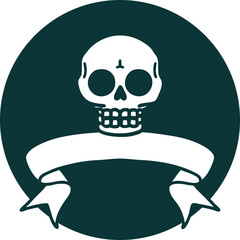 icon with banner of a skull