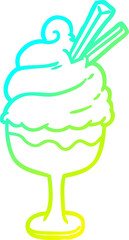 cold gradient line drawing ice cream dessert