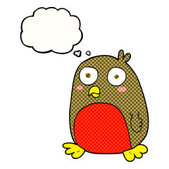 thought bubble cartoon christmas robin