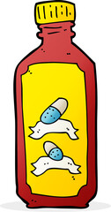cartoon old bottle of pills