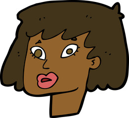 cartoon pretty female face