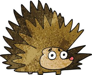 cartoon doodle spiky hedgehog