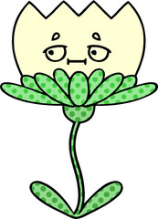 comic book style cartoon flower