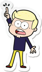sticker of a cartoon shocked man