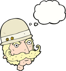 Obraz premium cartoon victorian big game hunter with thought bubble