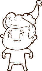 Christmas Man Charcoal Drawing