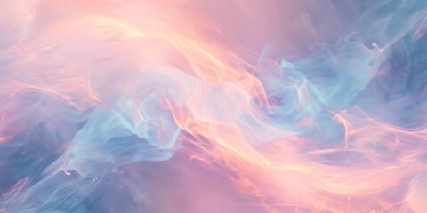 Ethereal cloud swirls, with soft, billowing shapes in pastel pinks and blues, creating a dreamy, surreal sky