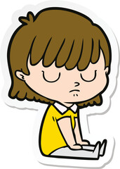sticker of a cartoon woman