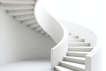 A white spiral staircase. design and architectural concept.