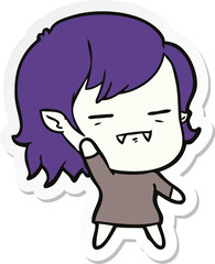 sticker of a cartoon undead vampire girl