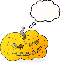 thought bubble cartoon halloween pumpkin