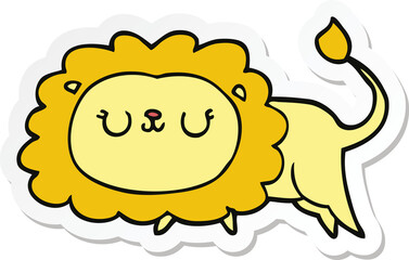 sticker of a cartoon lion