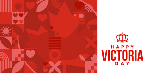 Happy Victoria Day, Canada. illustration, banner, - obrazy, fototapety, plakaty