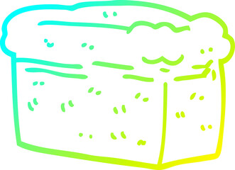 cold gradient line drawing cartoon loaf of bread