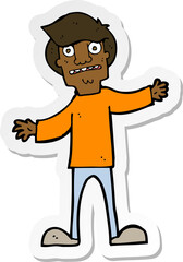 Fototapeta premium sticker of a cartoon surprised man