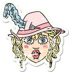elf bard character face grunge sticker